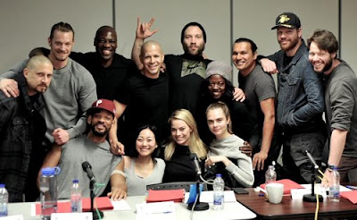 Suicide Squad movie actors cast Margot Robbie Will Smith Viola Davis Jai Courtney with director David Ayer