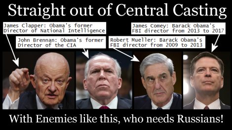 James Clapper, John Brennan, Robert Mueller, James Comey