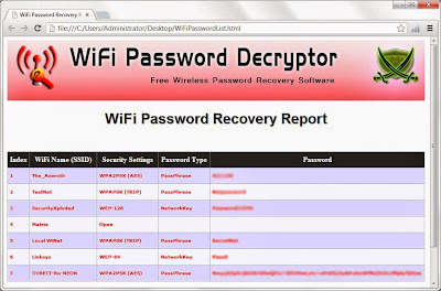 WiFi Password Decryptor For PC