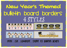 new year's themed bulletin board borders