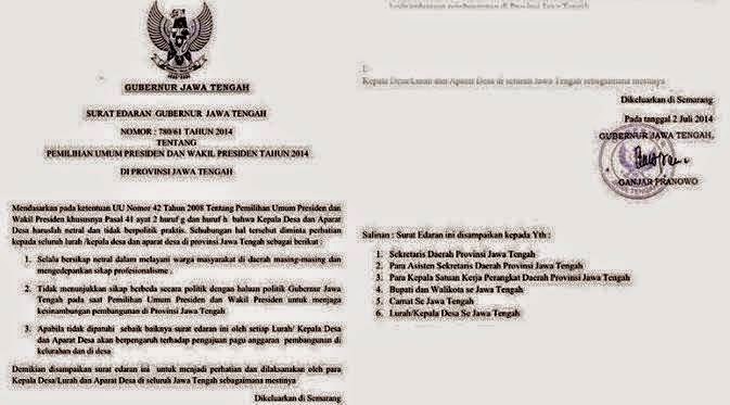 Status Indonesia: BUKTI SURAT EDARAN GUBERNUR JATENG 