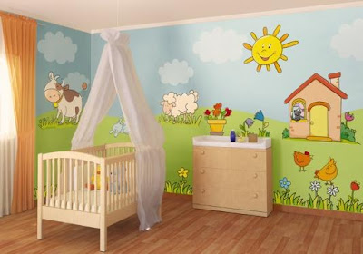 habitación infantil con pegatinas