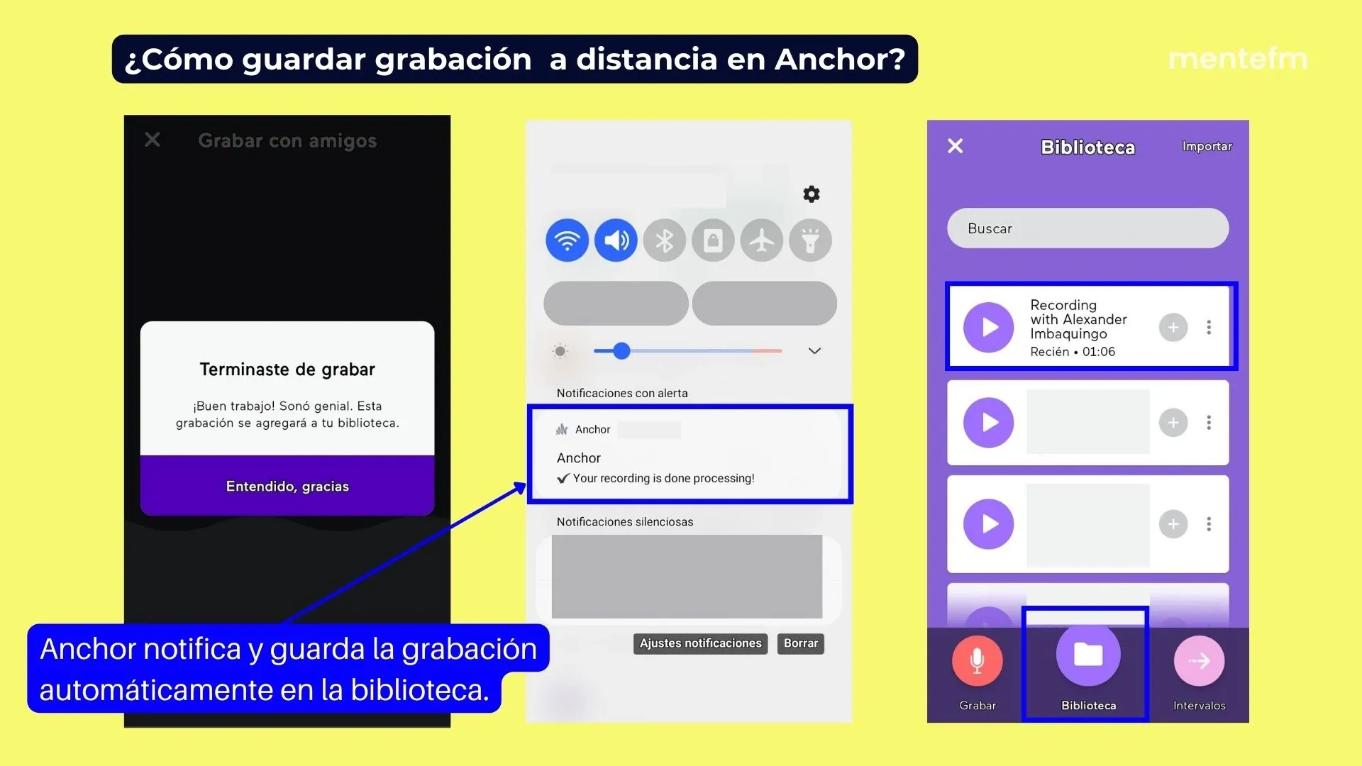 Guardar una grabación a distancia Anchor podcast