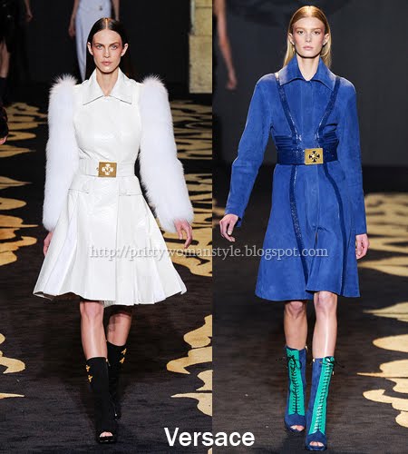 Versace палта от гладки кожи