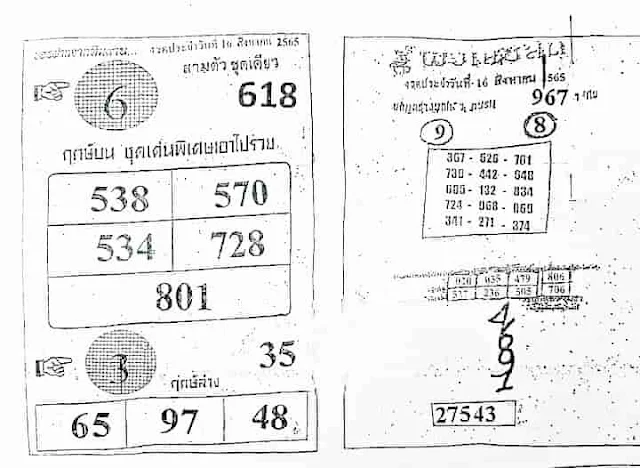 2nd PAPER 16-4-2022 Thai lottery / Thailand Lottery New Paper 16 April 2022