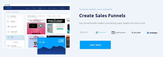 Systeme.io’s features as a sales funnel builder