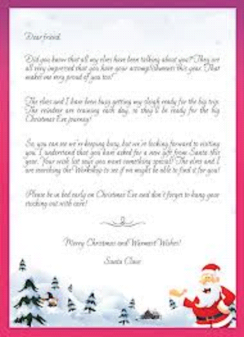 Kids Christmas Letters to Santa