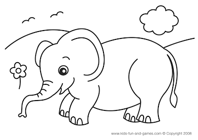 Baby Elephant Coloring Pages