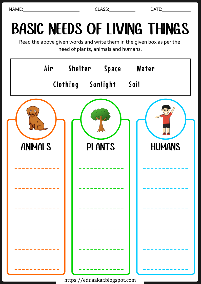 Living and Non-Living Things Worksheets