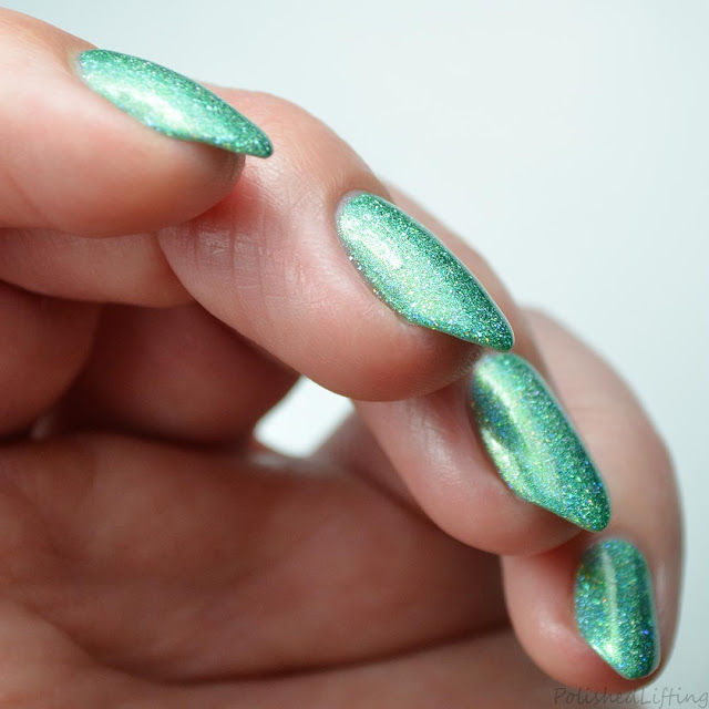 light green holo nail polish