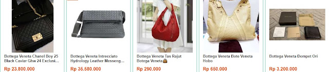 Katalog Harga Tas Bottega Veneta Asli