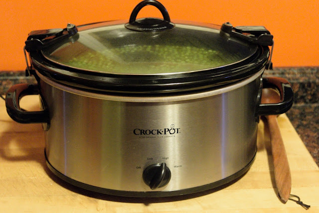 The crock pot cooking for one more hour on high.