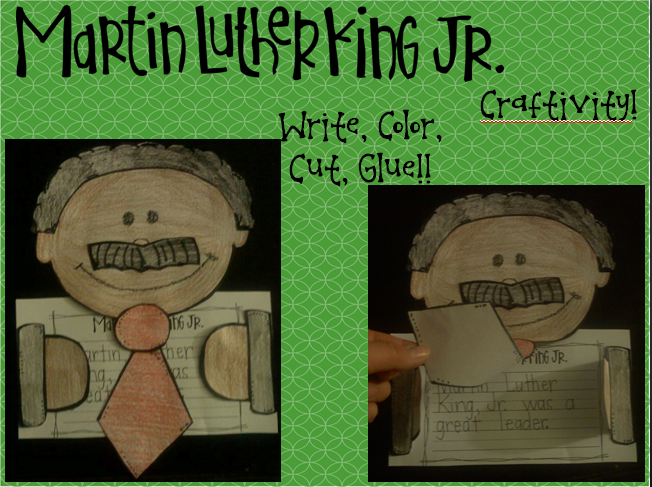 http://www.teacherspayteachers.com/Product/Martin-Luther-King-Jr-Craftivity-1067968