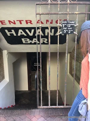 entrance to subterranean Havana Bar at Hotel Havana in San Antonio, Texas