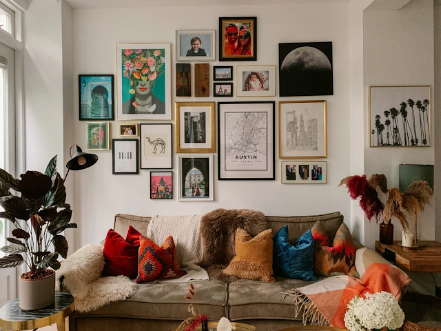 eclectic gallery wall