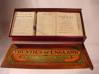 Counties of England card game in a small decorated box