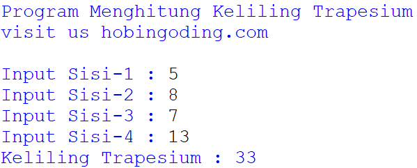 Program Python Menghitung Keliling Trapesium