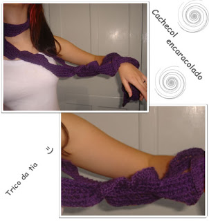 Modelo de cachecol de tricô ou tricot encaracolado detalhado