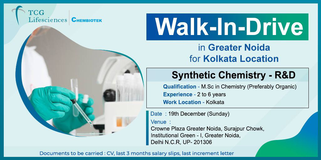 Job Availables,TCG Lifesciences Walk-In-Interview For M.Sc in Chemistry (Preferably Organic)