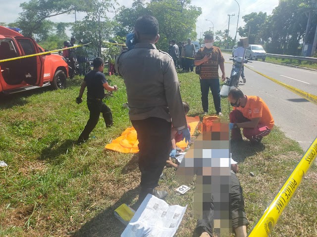 Mayat Pria Paruh Baya Di Jalan Arteri Kualanamu,Diduga Korban Pembunuhan