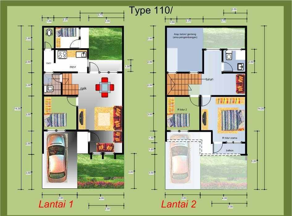 26 Denah Rumah Type 21 Gambar Minimalis