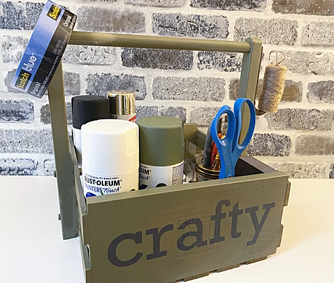 Craft supplies and a carrying tote