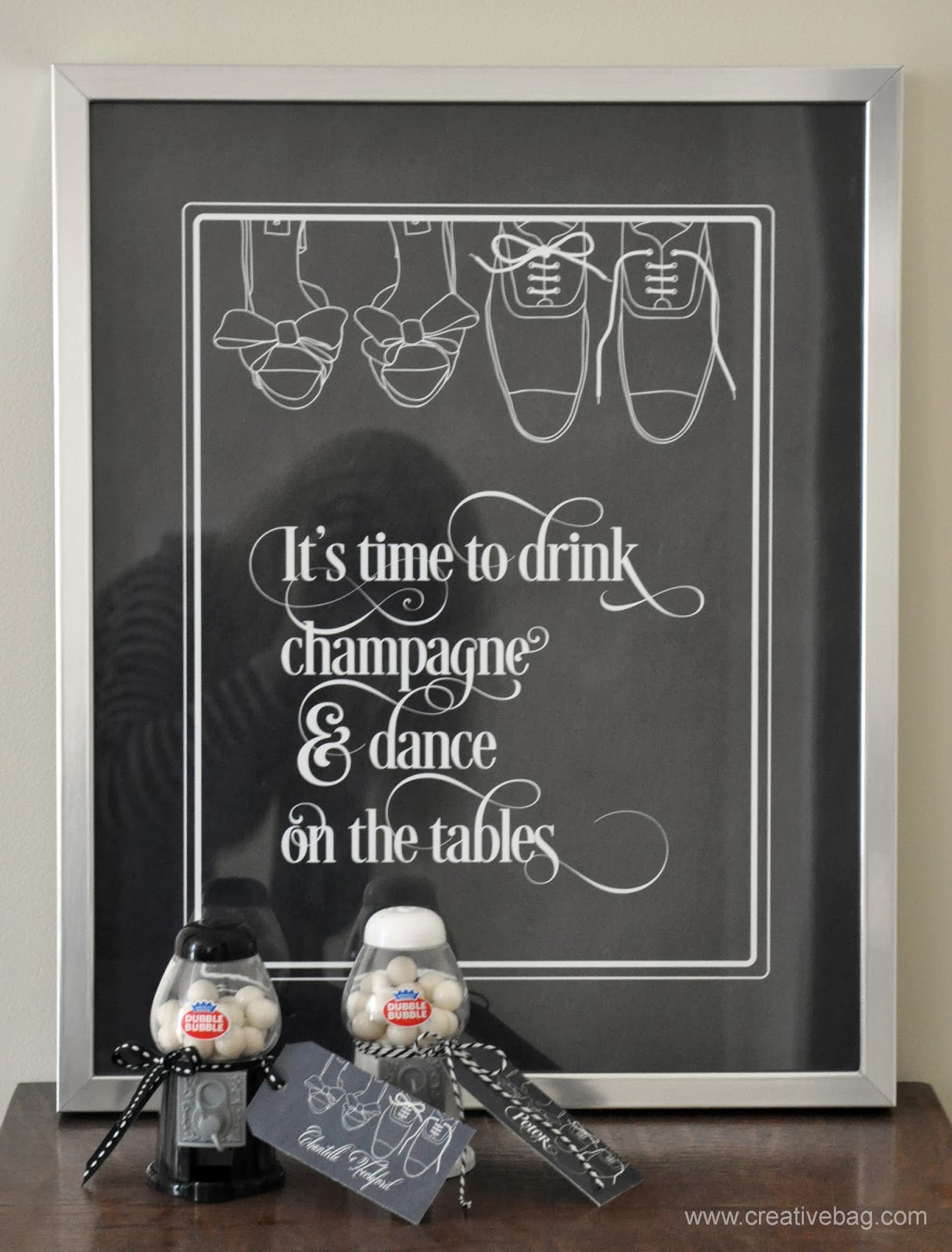 wedding favor and sign inspiration using Lorrie Everitt's free downloads | chalkboard inspired art