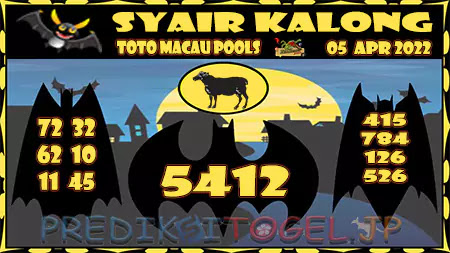 Syair Kalong Toto Macau Hari Ini 05-Apr-2022