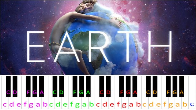 Earth by Lil Dicky Piano / Keyboard Easy Letter Notes for Beginners