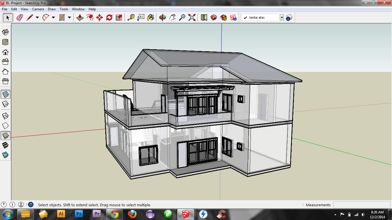 Belajar Menggambar Rumah 3D dg SketchUp - Rizal Robiansyah
