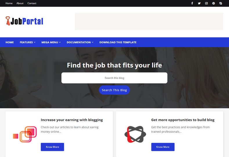 JobPortal - Job Website Blogger Template