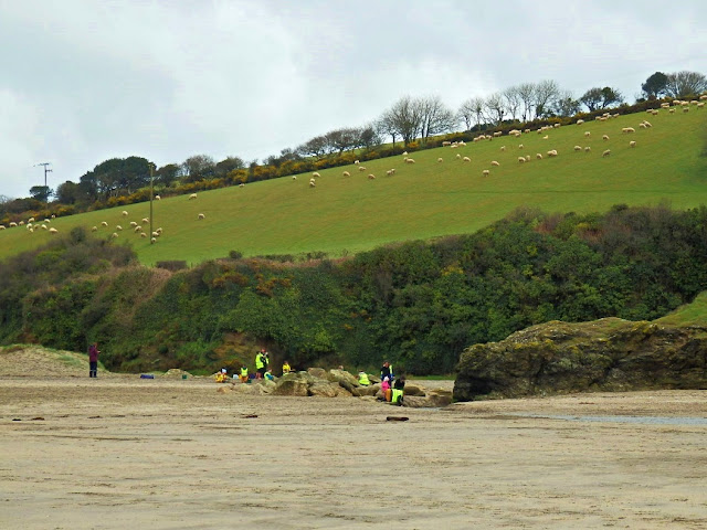 A sandy cove at Par Beach, Cornwall