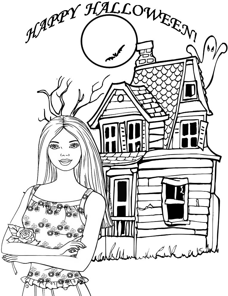 Download Barbie Halloween Coloring Pages For Kids