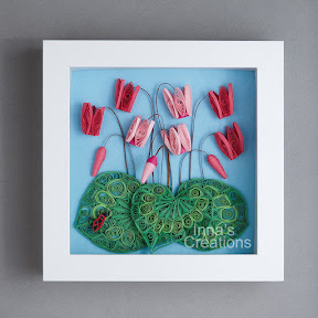 Quilled cyclamens