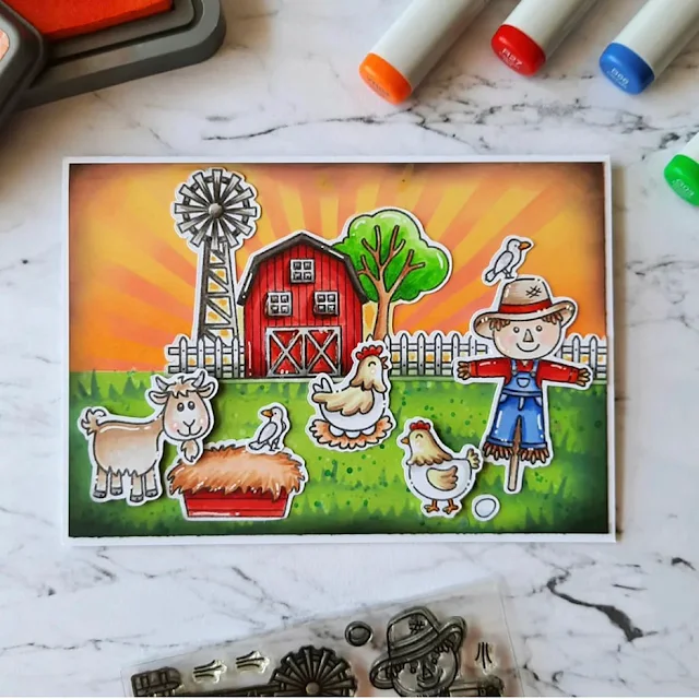 Sunny Studio Stamps: Farm Fresh Customer Card by Janneke