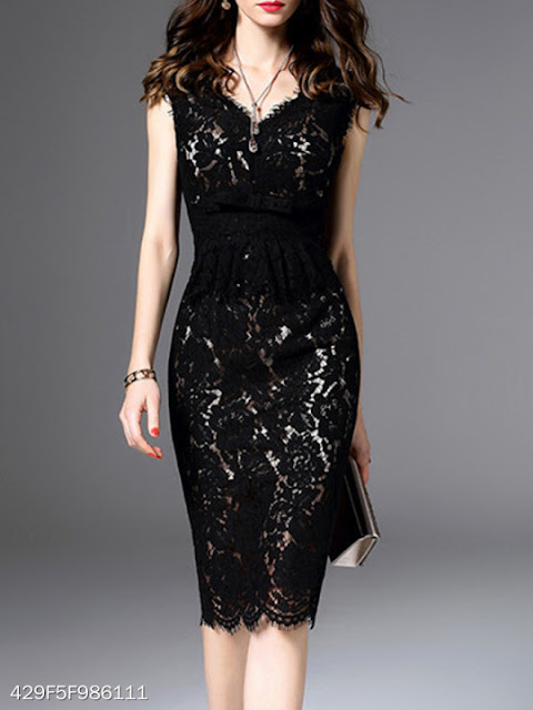 black bodycoon lace dress