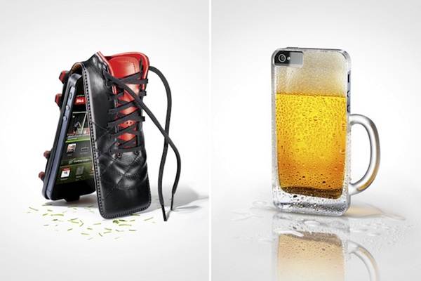 Switzerland-based agency Twin-Design created these fantastic iPhone case images as part of an ad for Swiss tabloid newspaper Blick's new smartphone app. The app covers news, sports, gossip, and more, and the ad campaign ingeniously communicates that message.