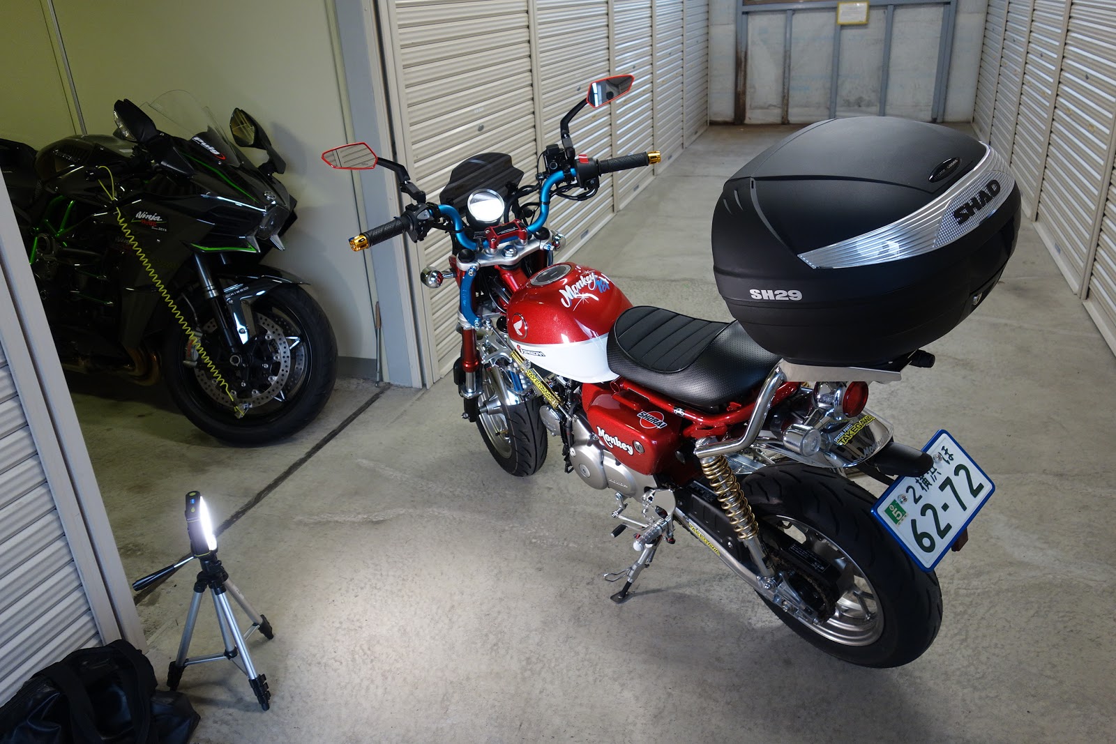 Blueskyfuji モンキー125 武川アルミチェーンガード装着
