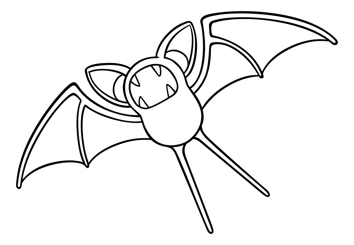 cool pokemon zubat coloring book for children