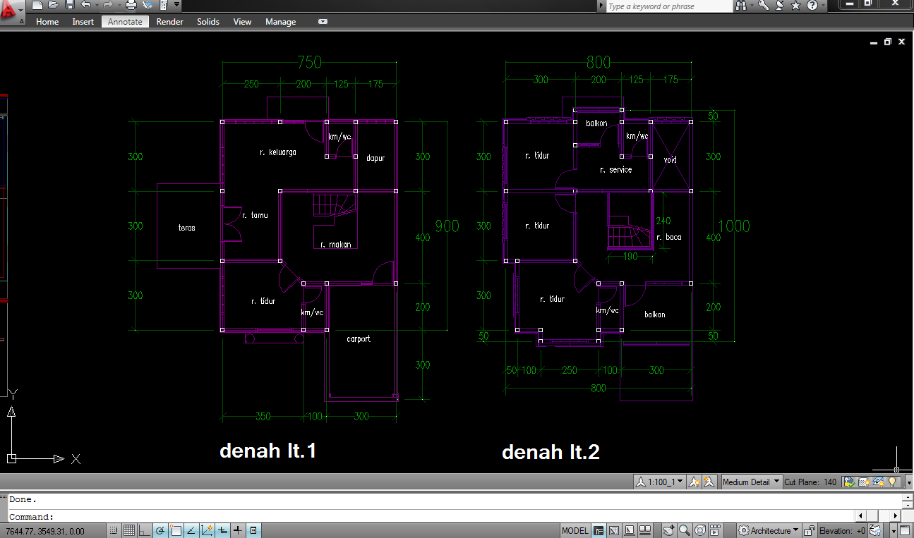 TUTORIAL CEPAT MODELLING 3D RUMAH 2 LANTAI DENGAN AUTOCAD