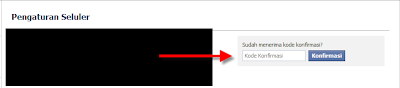 mengisi kode konfirmasi