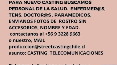 CHILE: Casting para PUBLICIDAD se busca PERSONAL DE SALUD, enfermer@s, doctor@s, paramédicos, etc