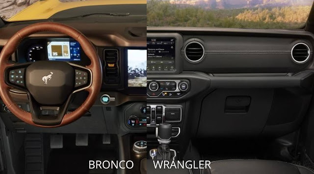 Interior - Ford Bronco vs Jeep Wrangler