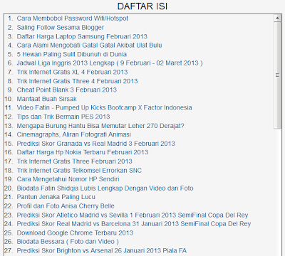 Cara Membuat Daftar Isi Simple dan Keren