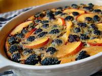 Peach and Blackberry Flognarde - As Delicious to Eat as it is Fun to Say!