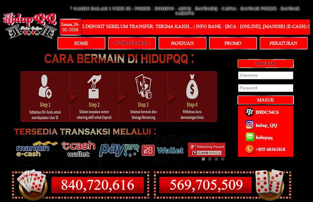 Website HidupQQ Melayani Deposit Via Paypro Indosat Dompetku