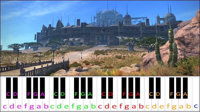 Ul'Dah Night Time Theme - Sultana Dreaming (FFXIV) Piano / Keyboard Easy Letter Notes for Beginners