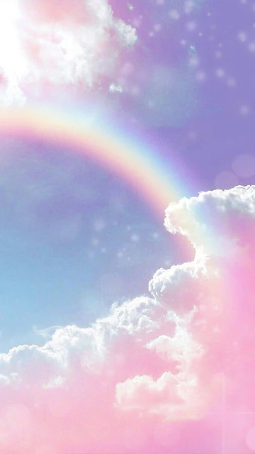 Papel de Parede Celular Arco-Íris nas Nuvens.