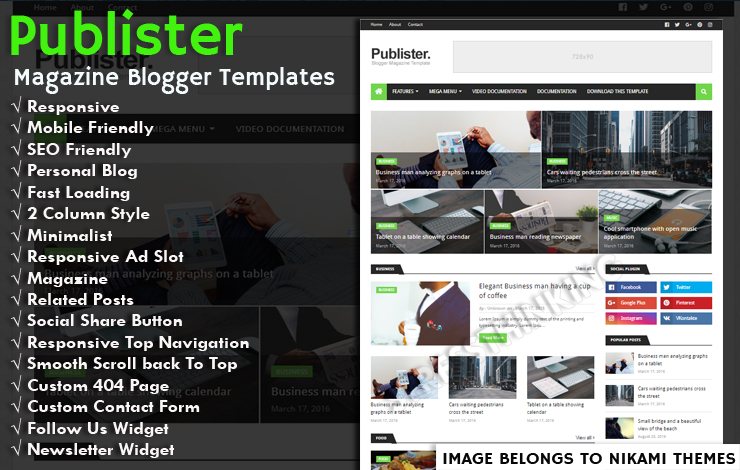 Publister Magazine Pro Blogger Template - Responsive Blogger Template