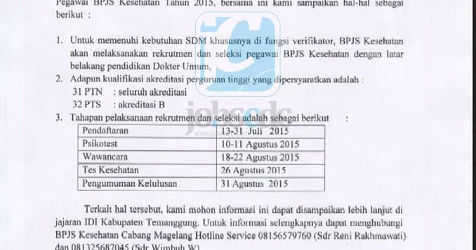 Lowongan Kerja Bpjs Kesehatan Terbaru April 2017 2018 